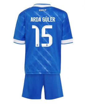 Real Madrid Arda Guler #15 Maglia Gara Terza Repliche 2025-26 Bambino Maniche Corte